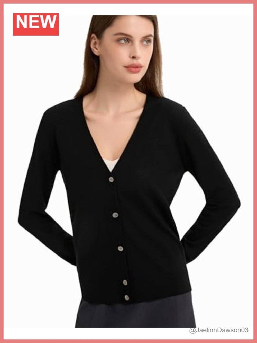 100% Merino Wool Cardigan Sweater Lightweight Fine Knit V Neck